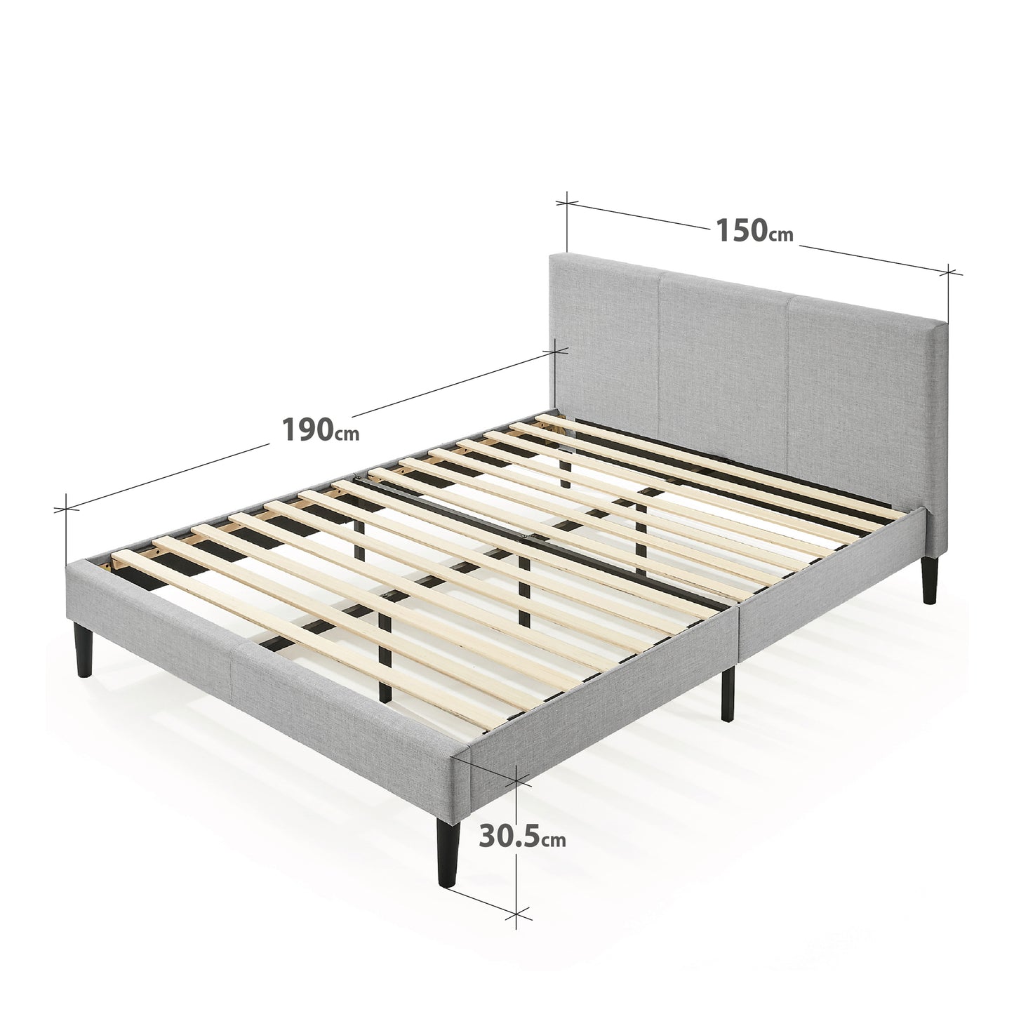 Base de cama Europea con respaldo Zinus 2 plazas150x190x30cm
