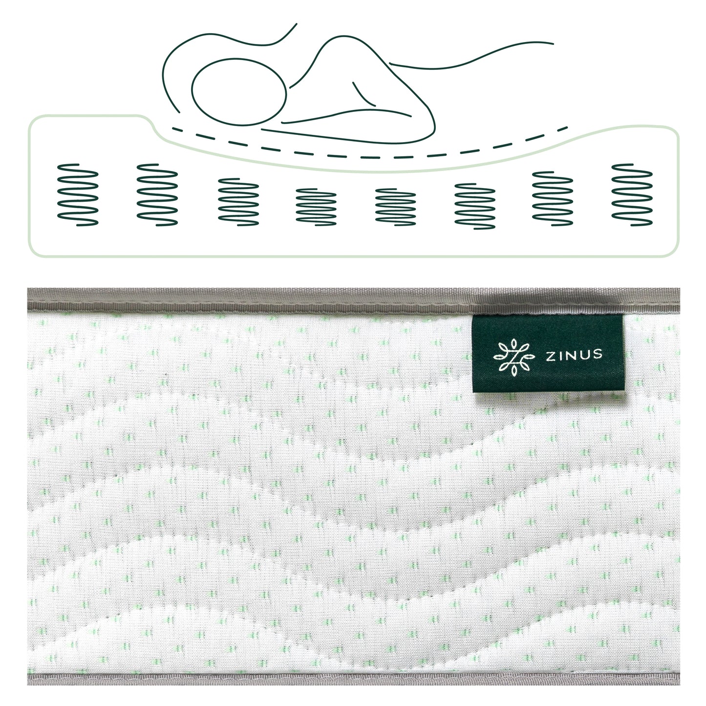 Colchón 1.5 plazas long Tight Top Resortes Bonnell Zinus 105x200x15cm