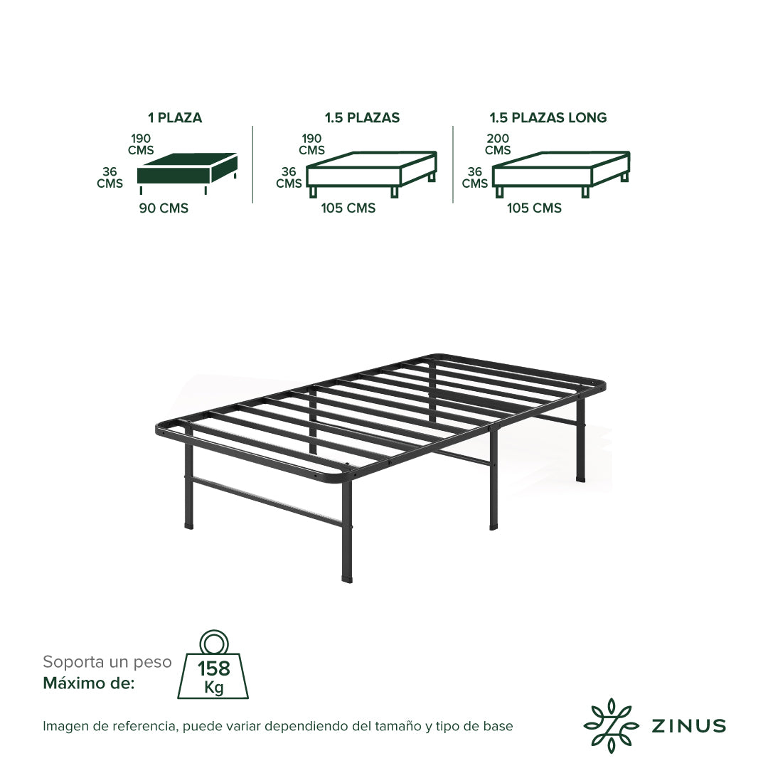 Base de Cama Zinus 1 Plaza 90x190x30cm Rumi
