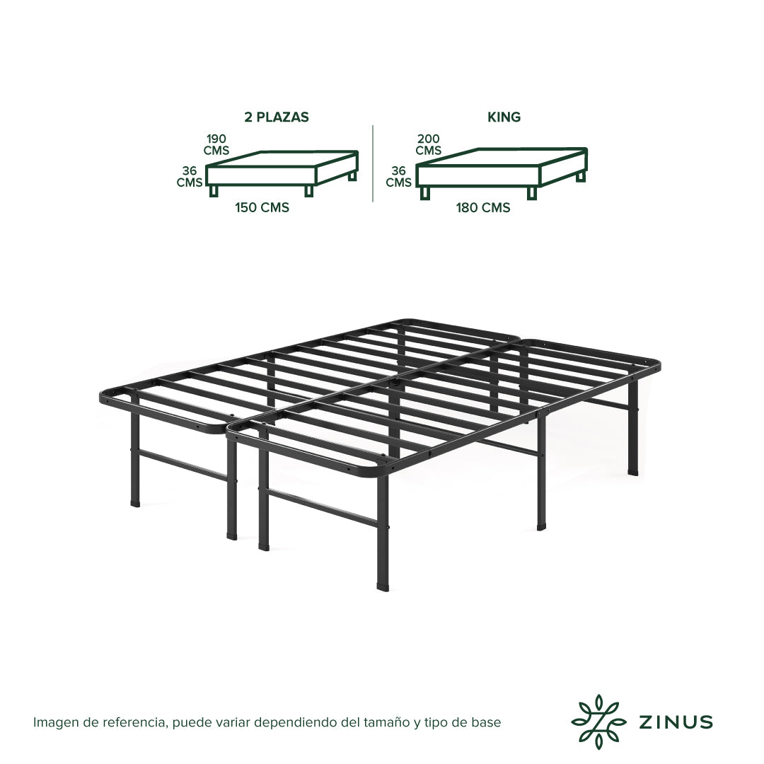 Base de Cama Zinus 1 Plaza 90x190x30cm Rumi