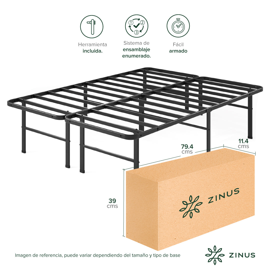 Base de Cama Zinus 2 Plazas 150x190x30cm Rumi