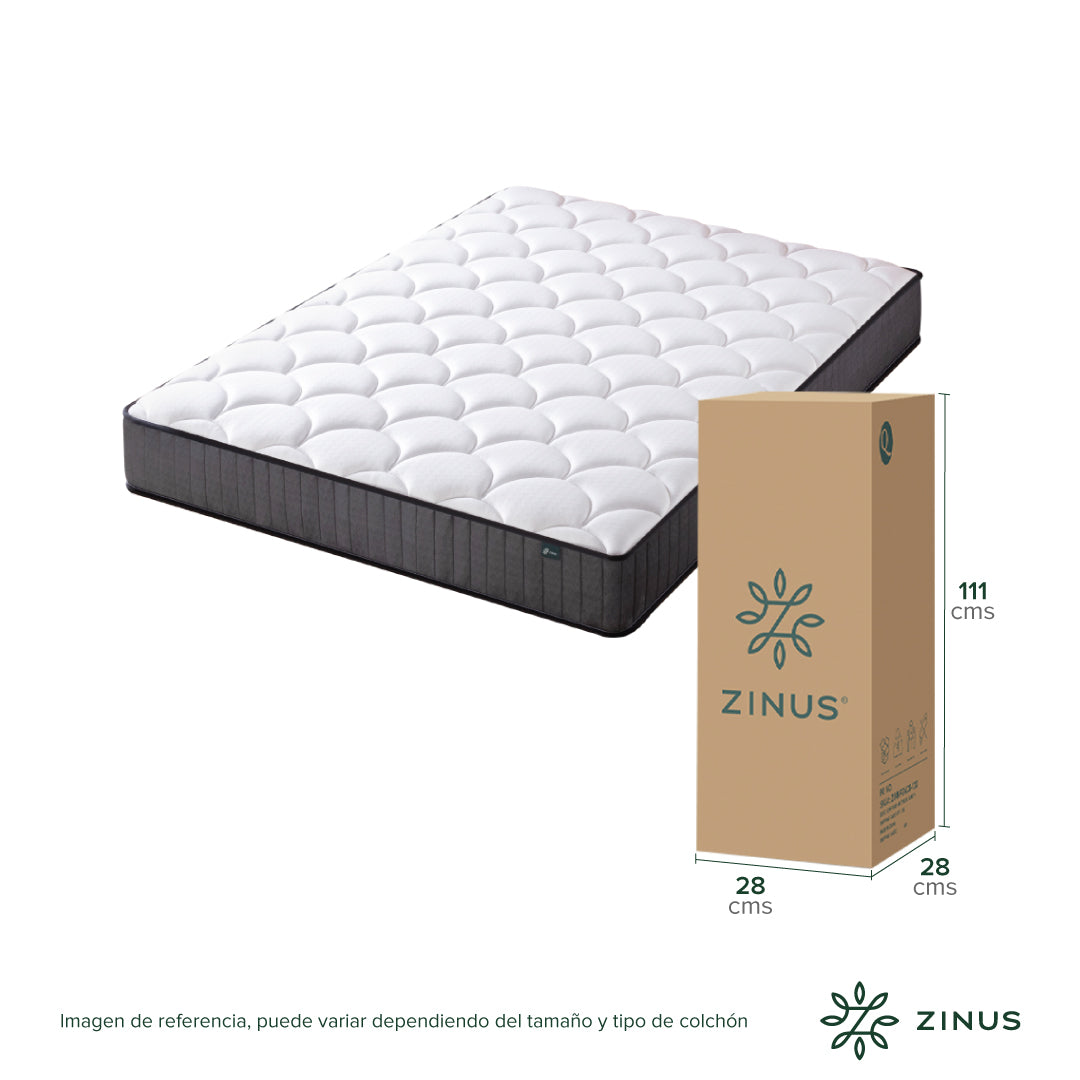 Colchón Zinus King 180x200x20cm Espuma y Resortes Pocket
