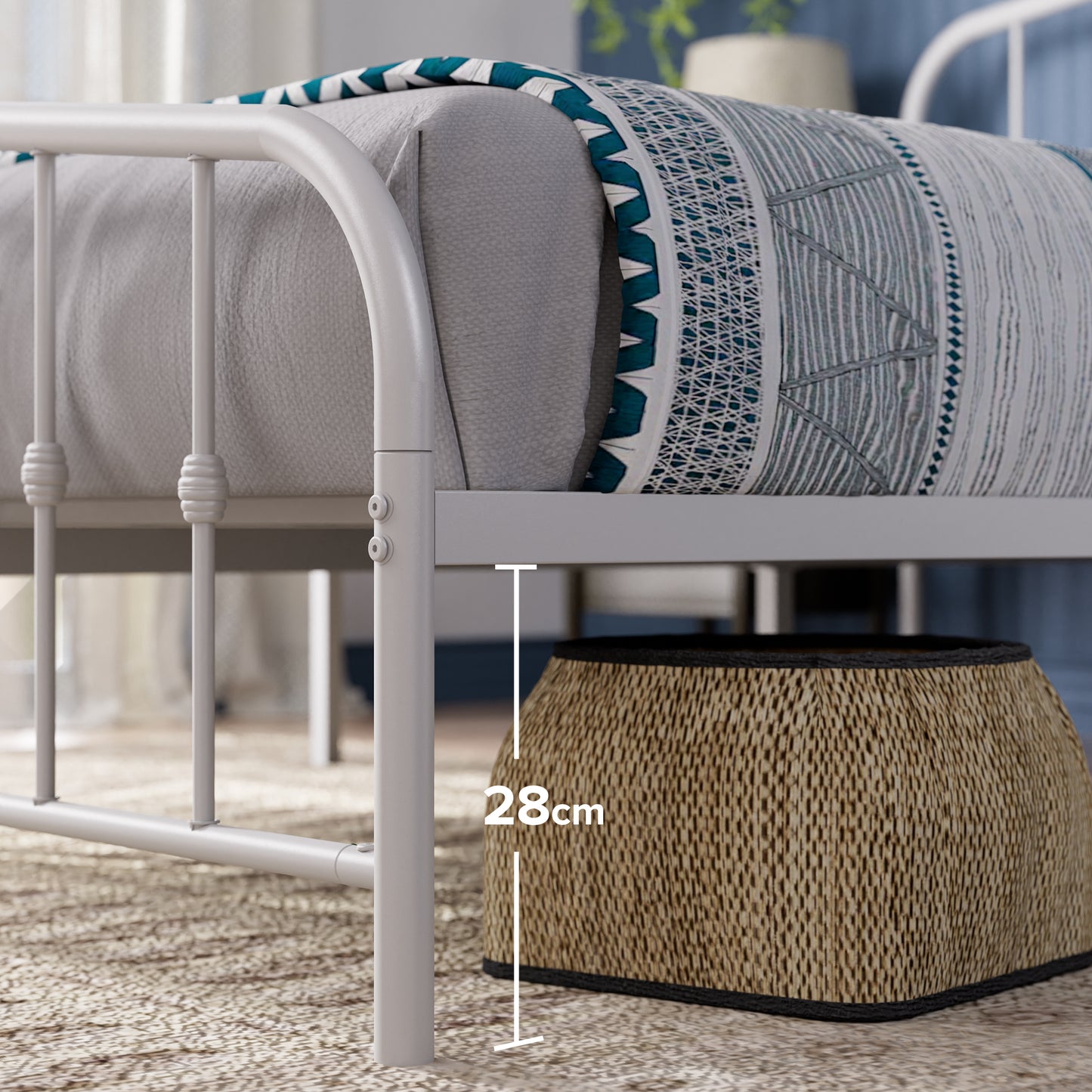 Base de cama metal HEIDI Zinus 1.5 plazas 105x190x30cm