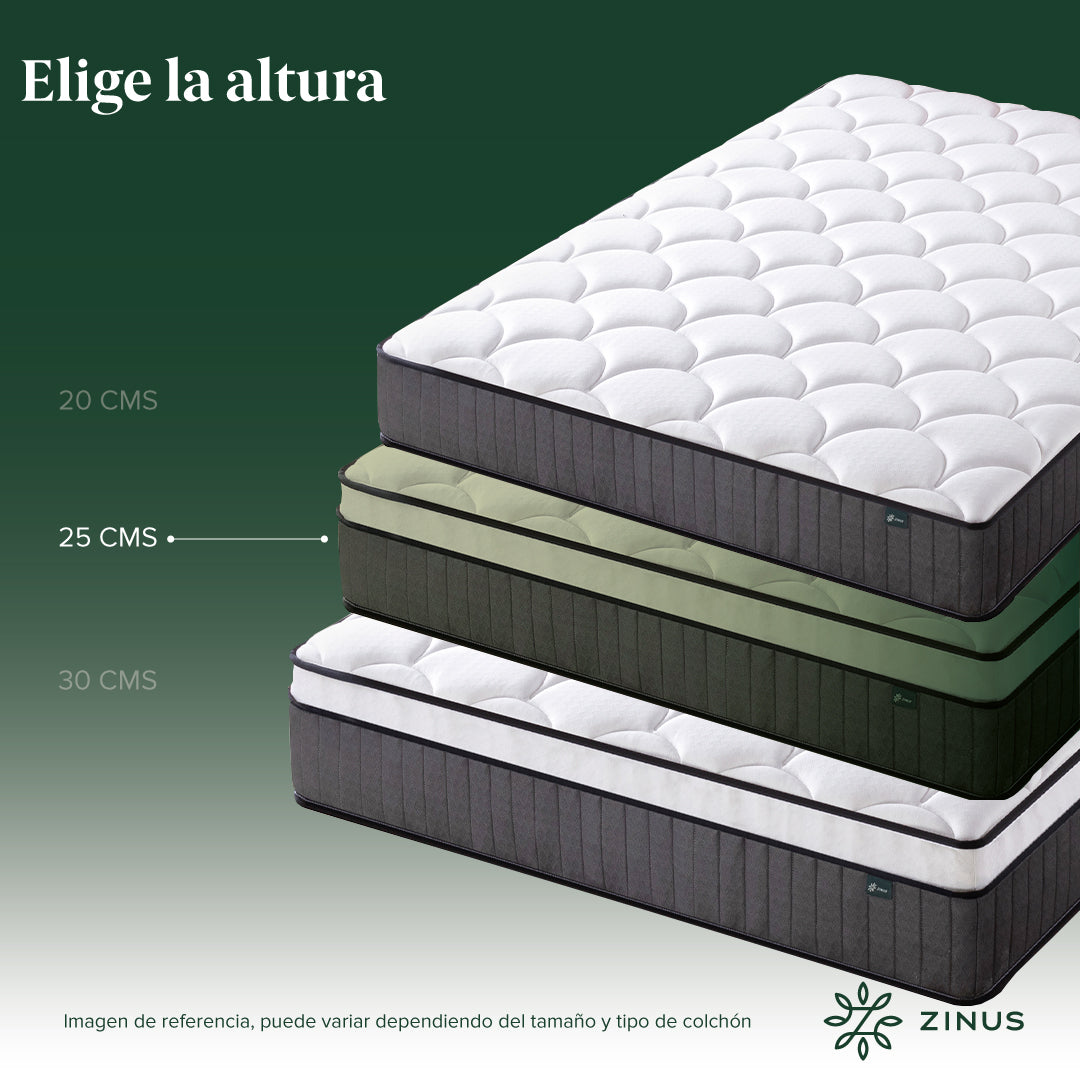 Colchón Zinus 1.5 Plazas Long 105x200x25cm Espuma y Resortes