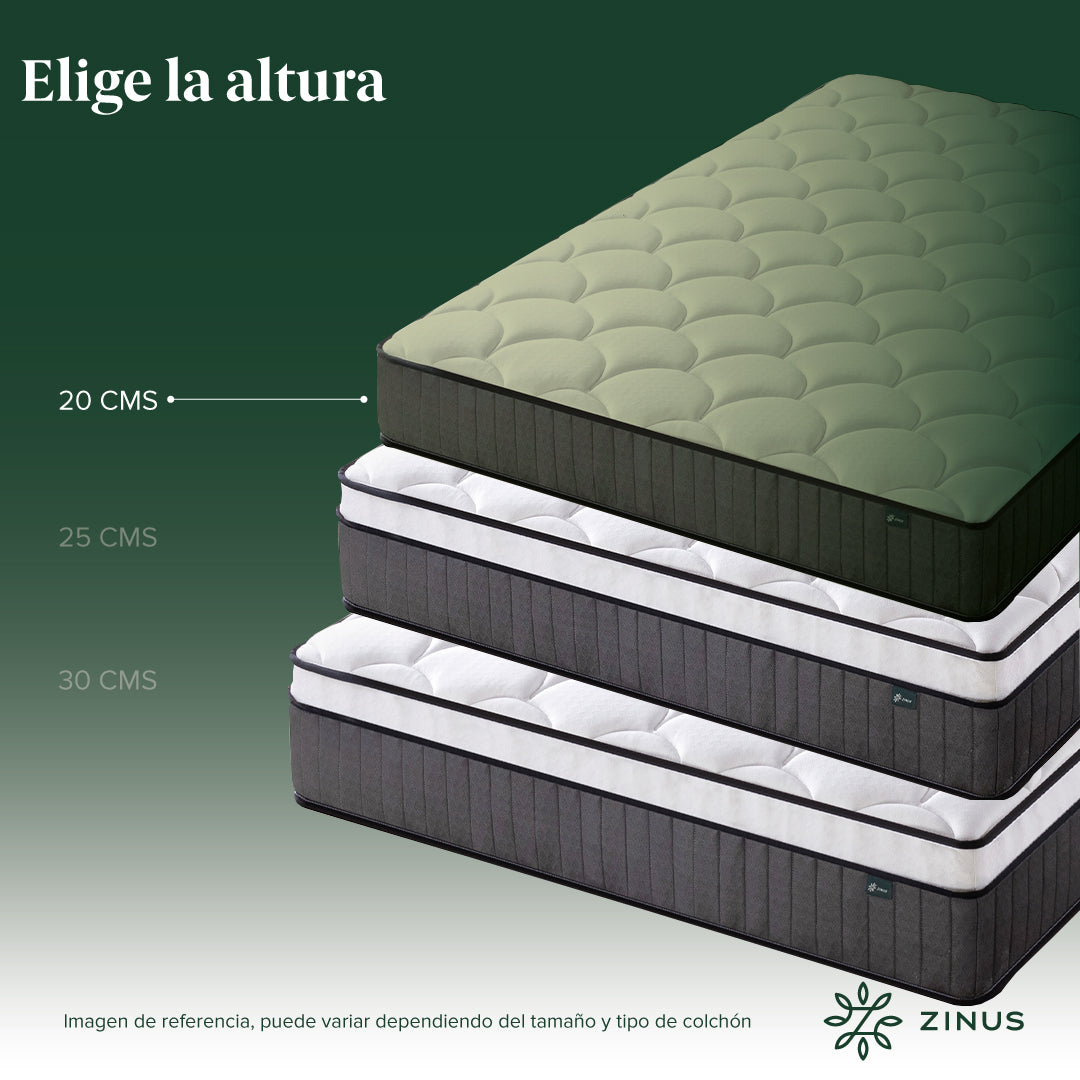 Colchón Zinus 1.5 Plazas 105x190x20cm Espuma y Resortes