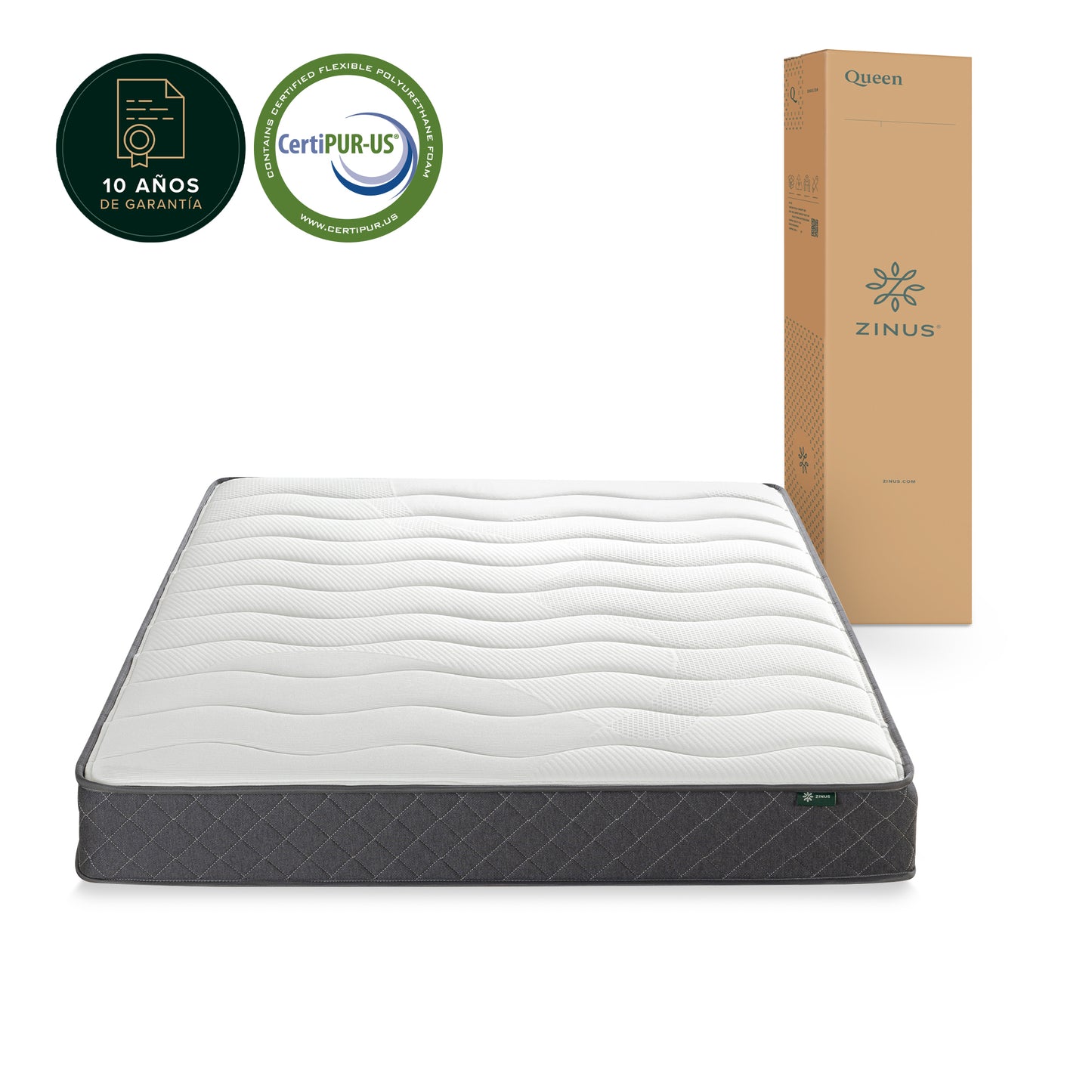 Colchón 2 plazas Tight Top Resortes Bonnell Zinus 150x190x20cm