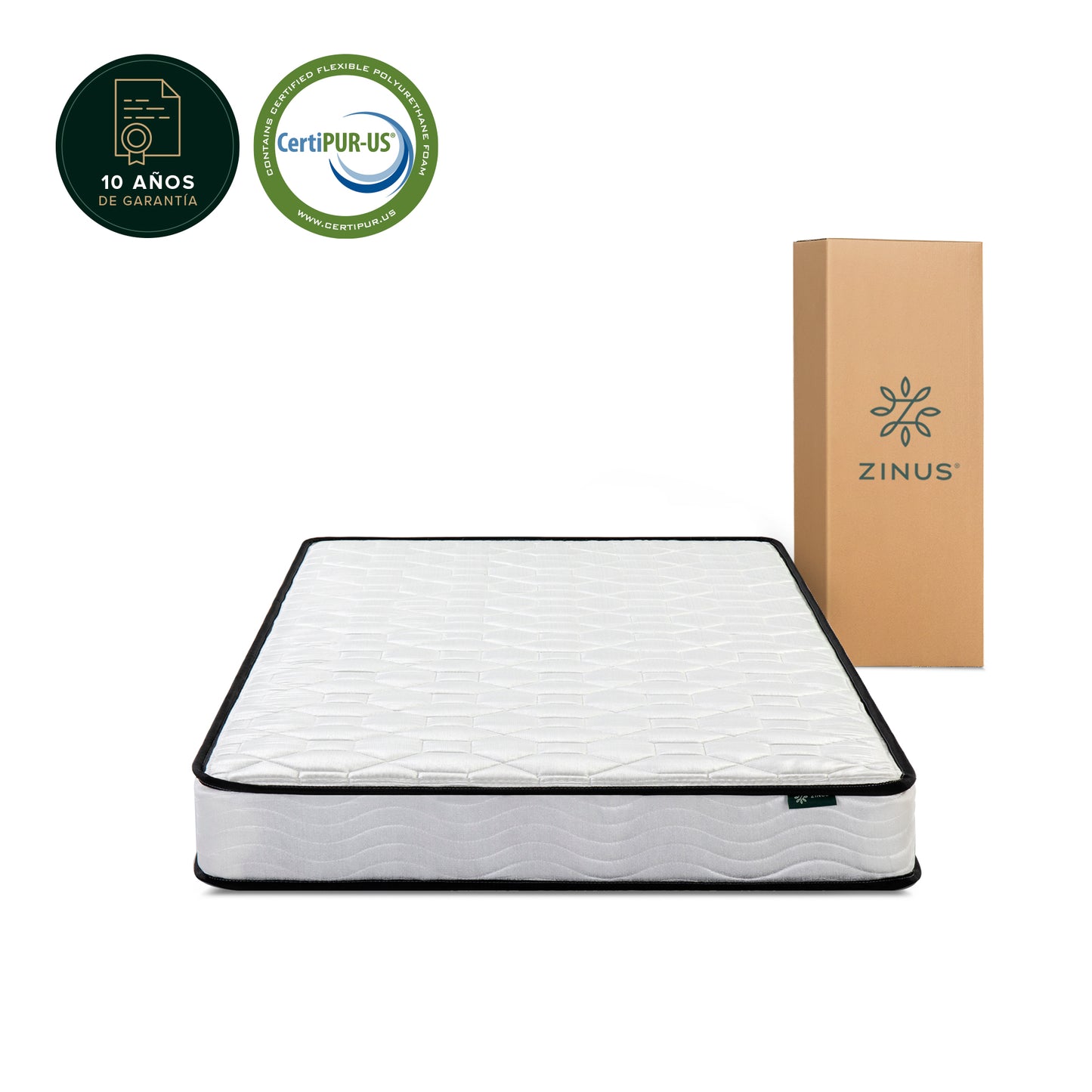 Colchón 1.5 plazas long Tight Resortes Bonnell Zinus 105x200x15cm