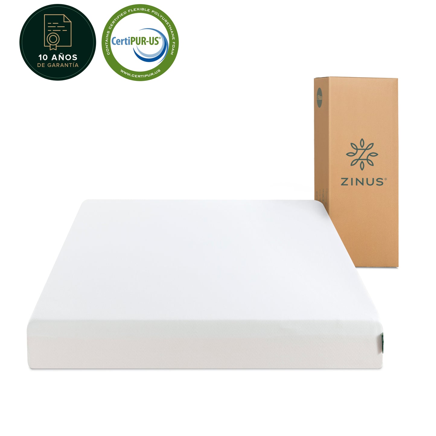 Cama Heidi Zinus Colchon Espuma 20cms 1.5 Plazas Long