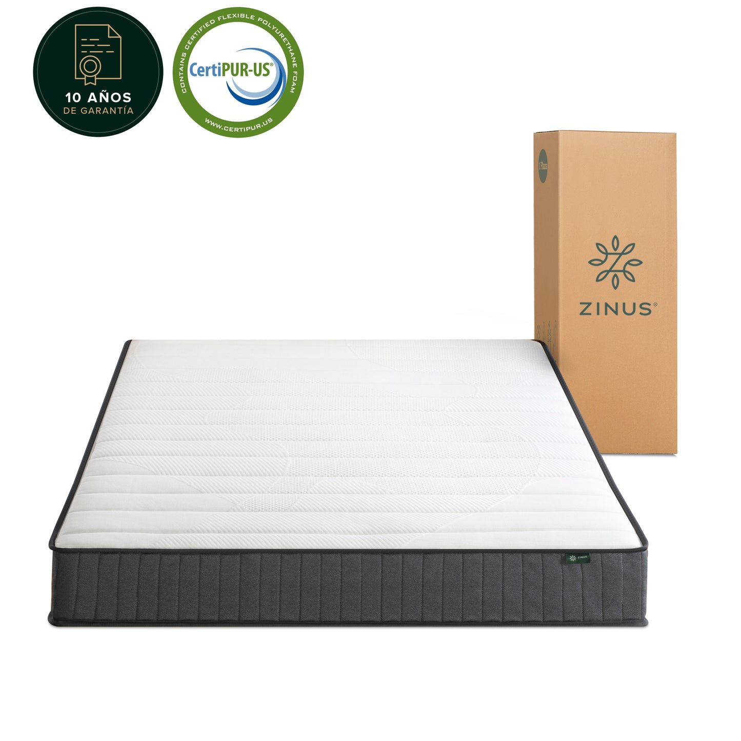 Cama Heidi Zinus Colchon Resortes Pocket 20cms 1.5 Plazas Long
