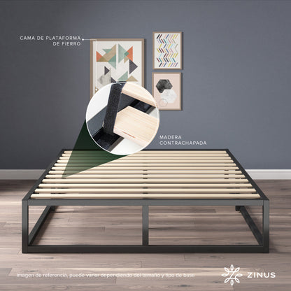 Cama Joseph Zinus Colchón Espuma 25cms