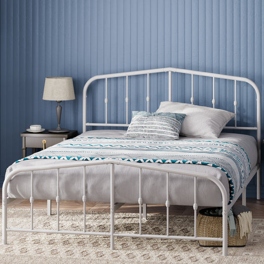 Base de cama de metal blanca HEIDI Zinus King 180x200x30cm