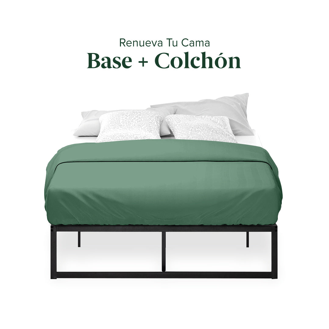 Cama Abel Zinus Colchón Espuma 2 Plazas Long 25cms
