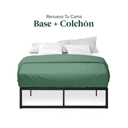 Cama Abel Zinus Colchón Espuma 2 Plazas Long 25cms