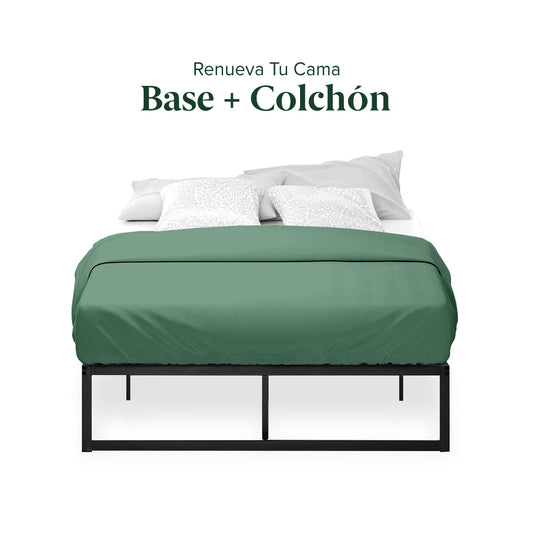 Cama Abel Zinus Colchón Espuma 2 Plazas Long 25cms