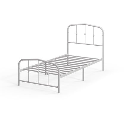 Base de cama de metal blanca HEIDI Zinus 1 plaza 90x190x30cm