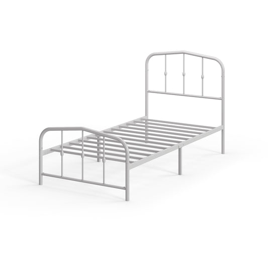 Base de cama de metal blanca HEIDI Zinus 1 plaza 90x190x30cm