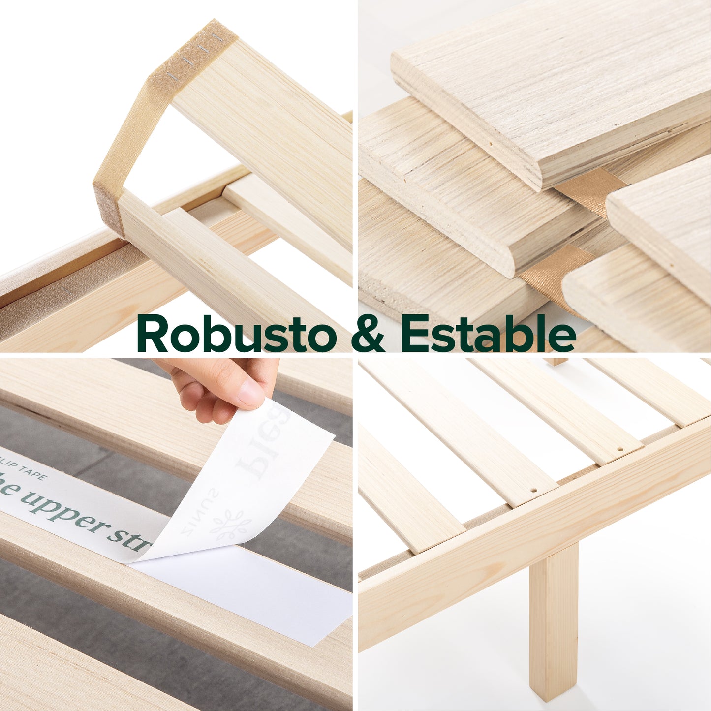 Base de Cama Europea Madera con Respaldo Zinus