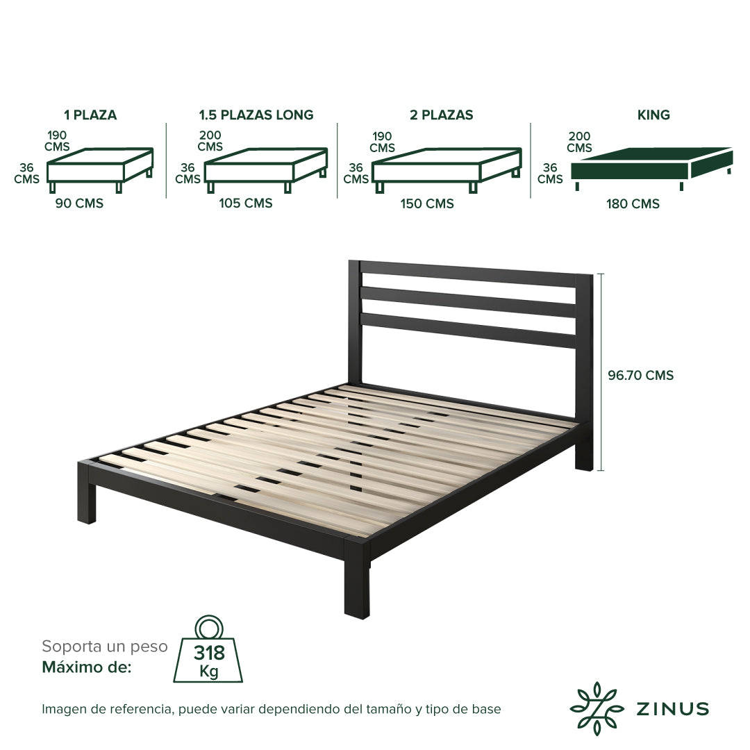 Base de cama con respaldo MIA