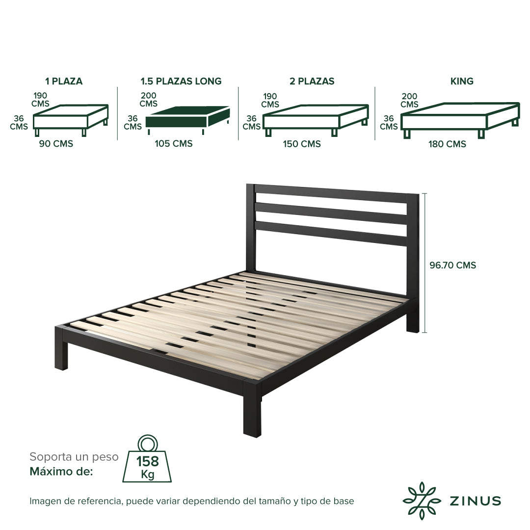 Base de cama con respaldo MIA