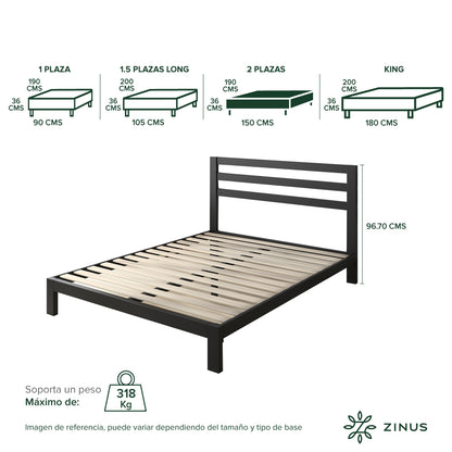 Base de cama con respaldo MIA