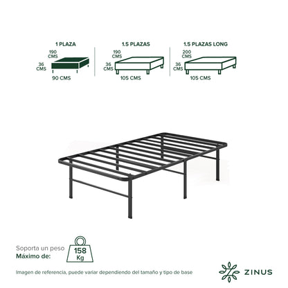 Base de Cama  Zinus  1 Plaza 90x190x30cm Rumi
