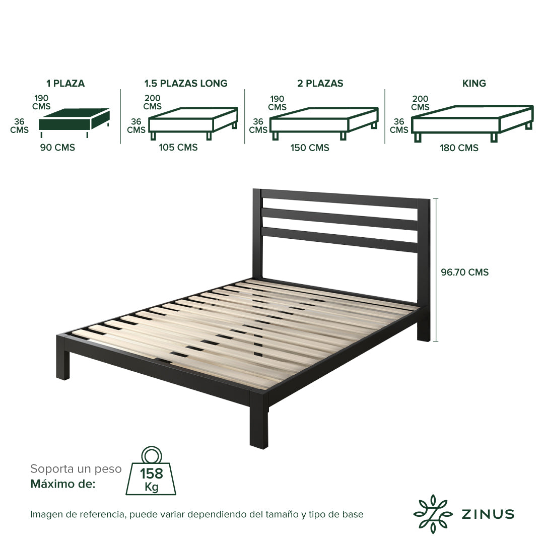 Base de cama con respaldo MIA