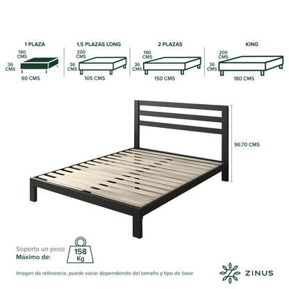 Base de cama con respaldo MIA