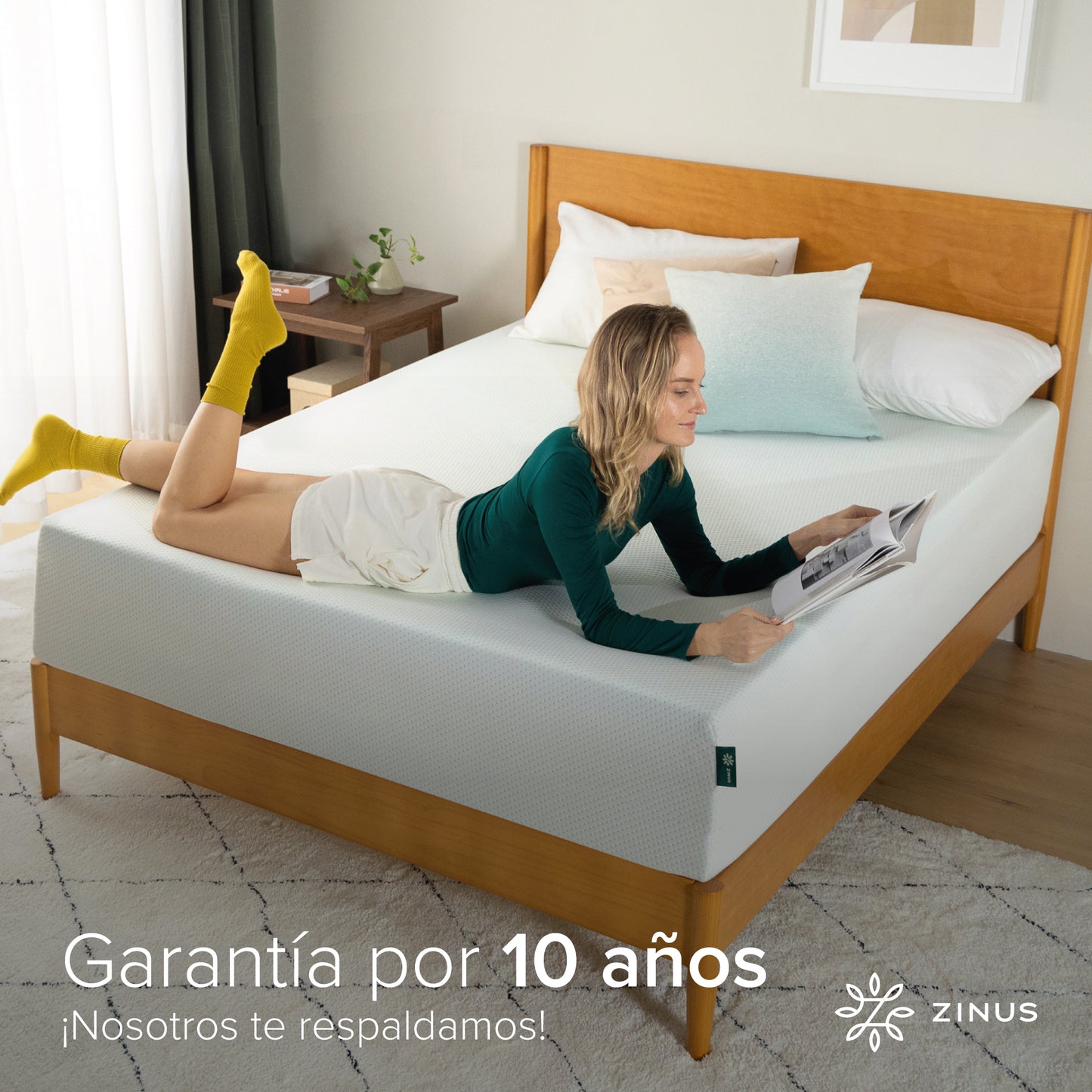 Colchón 2 plazas espuma Zinus Memory Foam 150x190x30cm