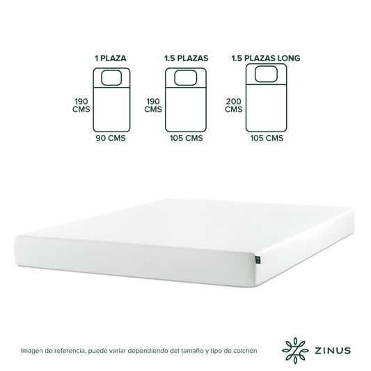 Colchón Zinus 2 Plazas 150x190x15cm Espuma Alivia Presión