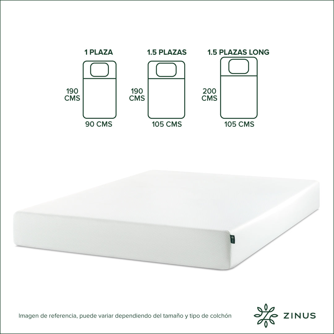 Colchón Zinus 2 Plazas Long 150x200x25cm Espuma Alivia Pres