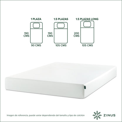 Colchón Zinus 2 Plazas Long 150x200x25cm Espuma Alivia Pres