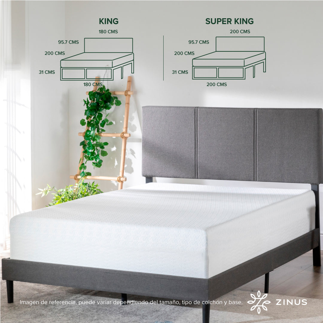 Cama Cambril Zinus Colchon Espuma Green Tea 2 Plazas