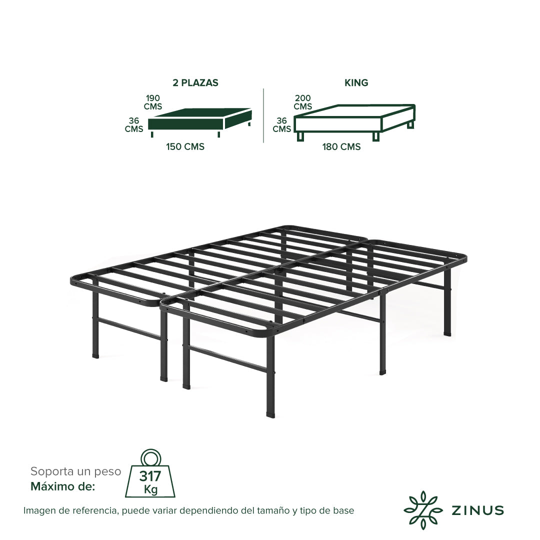 Base de Cama  Zinus  2 Plazas  150x190x30cm Rumi