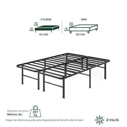 Base de Cama  Zinus  2 Plazas  150x190x30cm Rumi