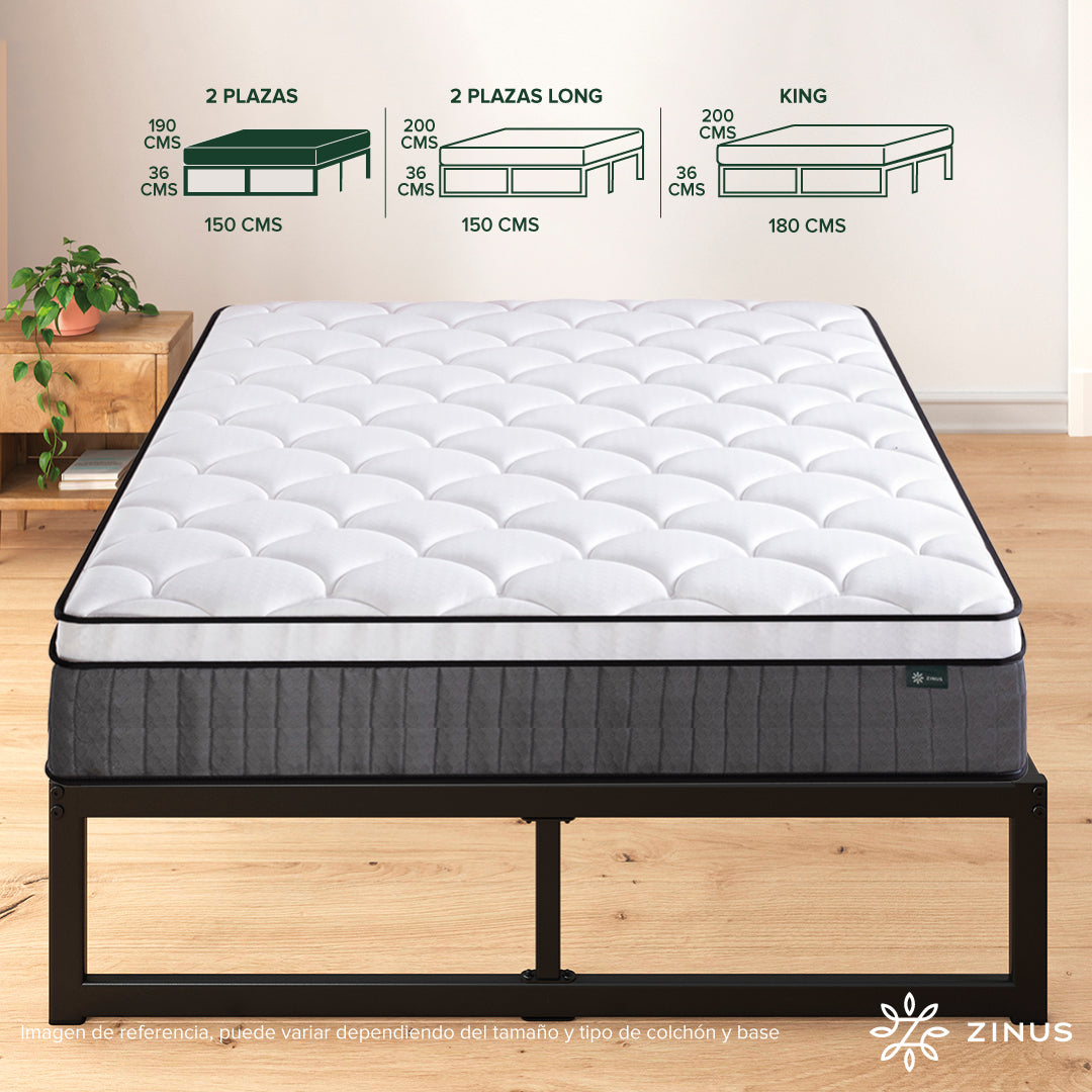 Cama Abel Zinus Resortes Pocket 2 Plazas 25cms