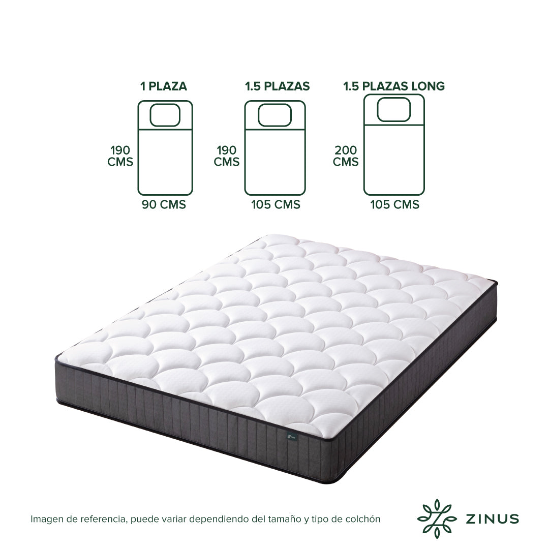 Colchón Zinus 2 Plazas 150x190x20cm Espuma y Resortes Pocket