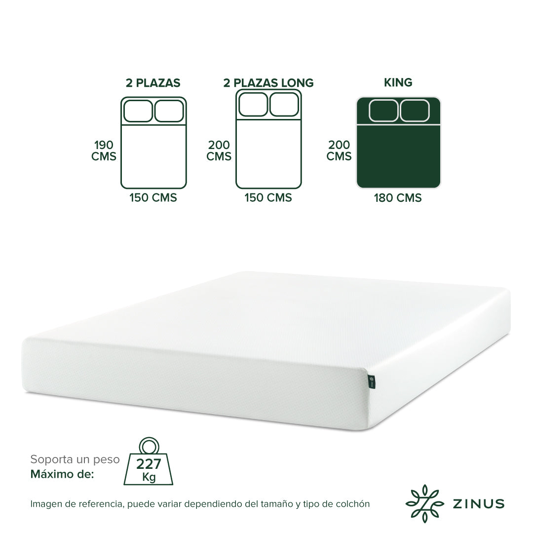 Colchón Zinus King 180x200x25cm Espuma Alivia Presión
