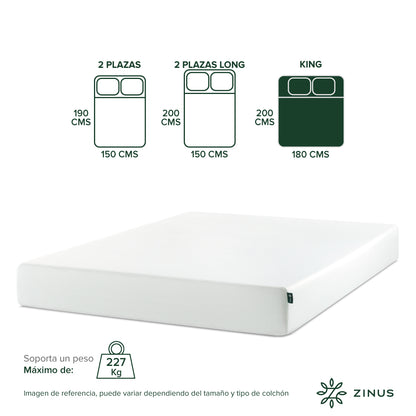 Colchón Zinus King 180x200x25cm Espuma Alivia Presión