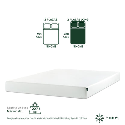 Colchón Zinus 2 Plazas Long 150x200x15cm Espuma Alivia Pres