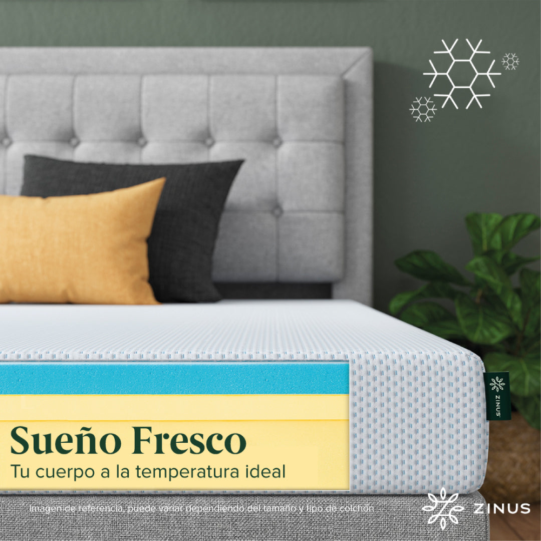 Colchón Zinus 2 Plazas 150x190x15cm Espuma y Fresco
