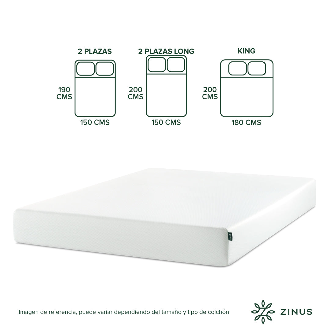 Colchón Zinus 1.5 Plazas  105x190x25cm Espuma Alivia Presión