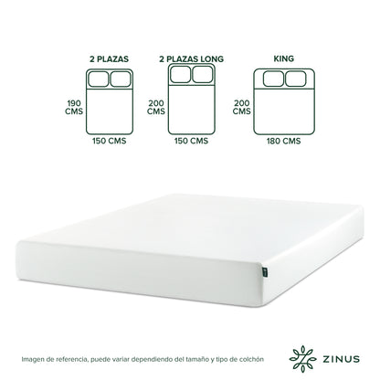 Colchón Zinus 1.5 Plazas  105x190x25cm Espuma Alivia Presión