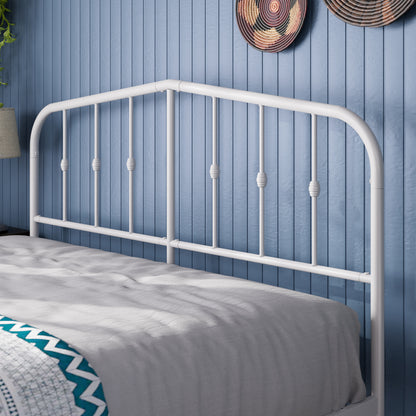 Base de cama de metal Heidi Blanca con respaldo
