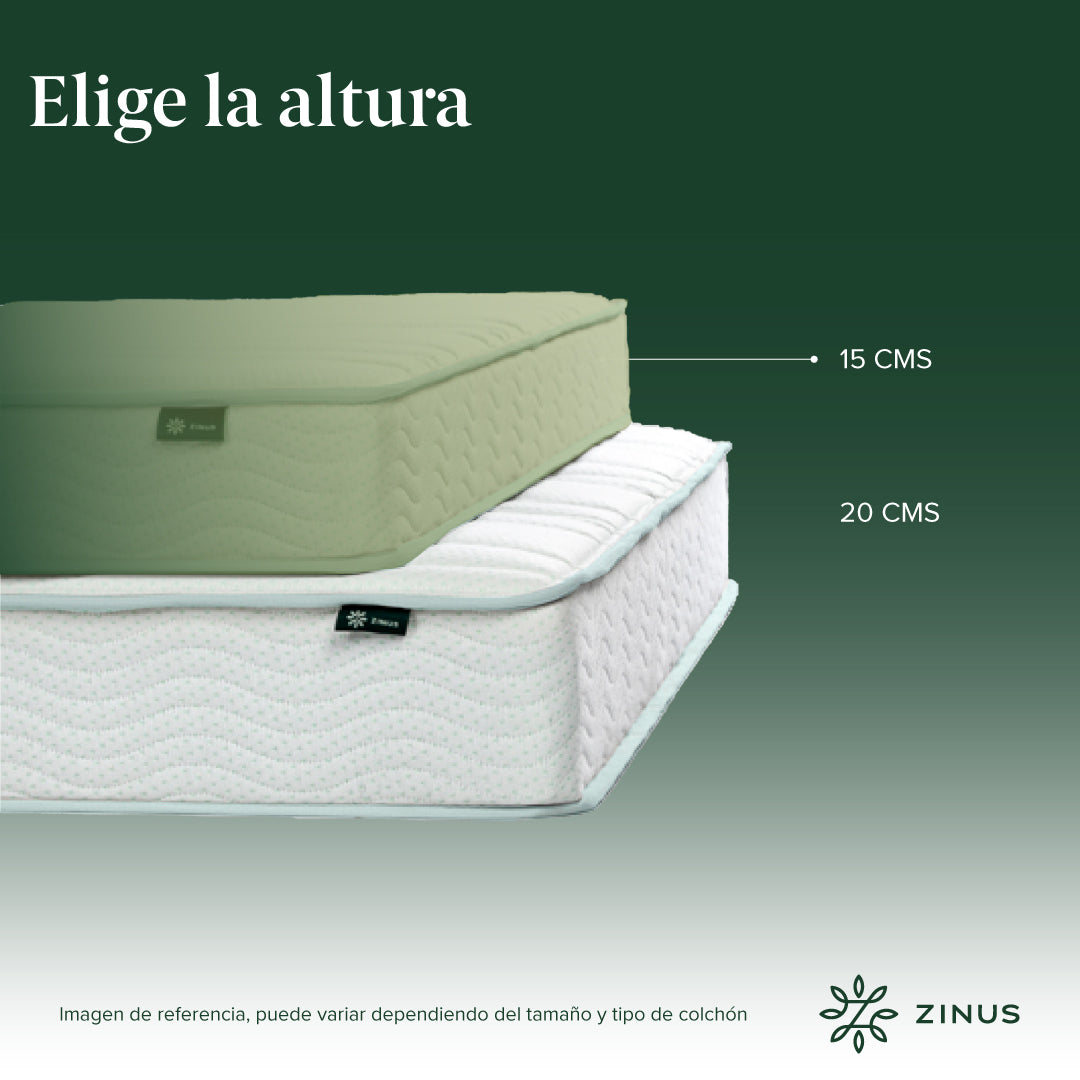 Colchón Zinus Caja 2 Plazas 150x190x15cm de Resortes Bonell