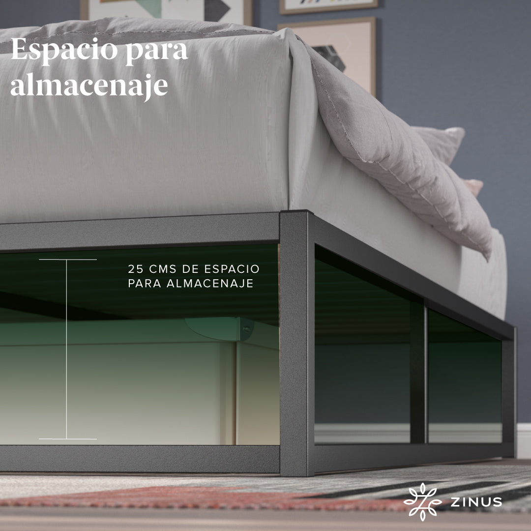 Cama Joseph Zinus Resortes Pocket 1.5 Plazas Long 25cms
