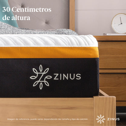 Colchón Zinus 1.5 Plaza Long 105x200x30cm Regula Temperatura