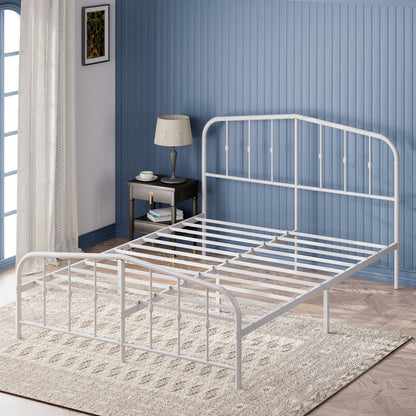 Base de cama de metal blanca HEIDI Zinus 1 plaza 90x190x30cm