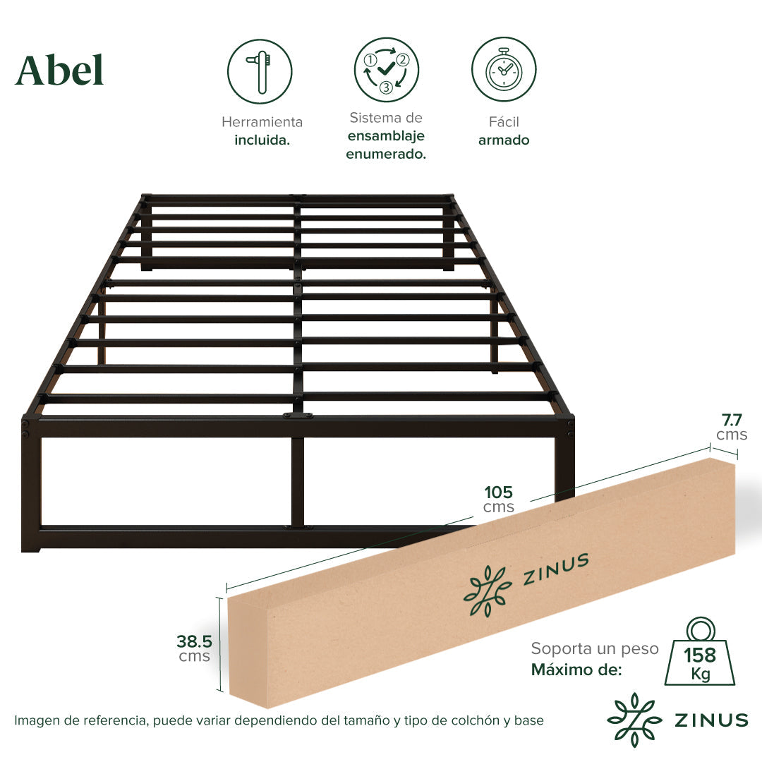 Cama Abel Zinus Resortes Pocket 25cms