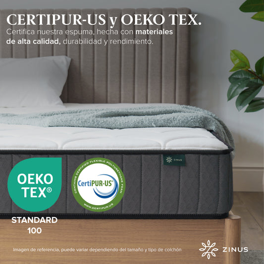 Colchón Zinus Espuma y Resortes Pocket 20cm