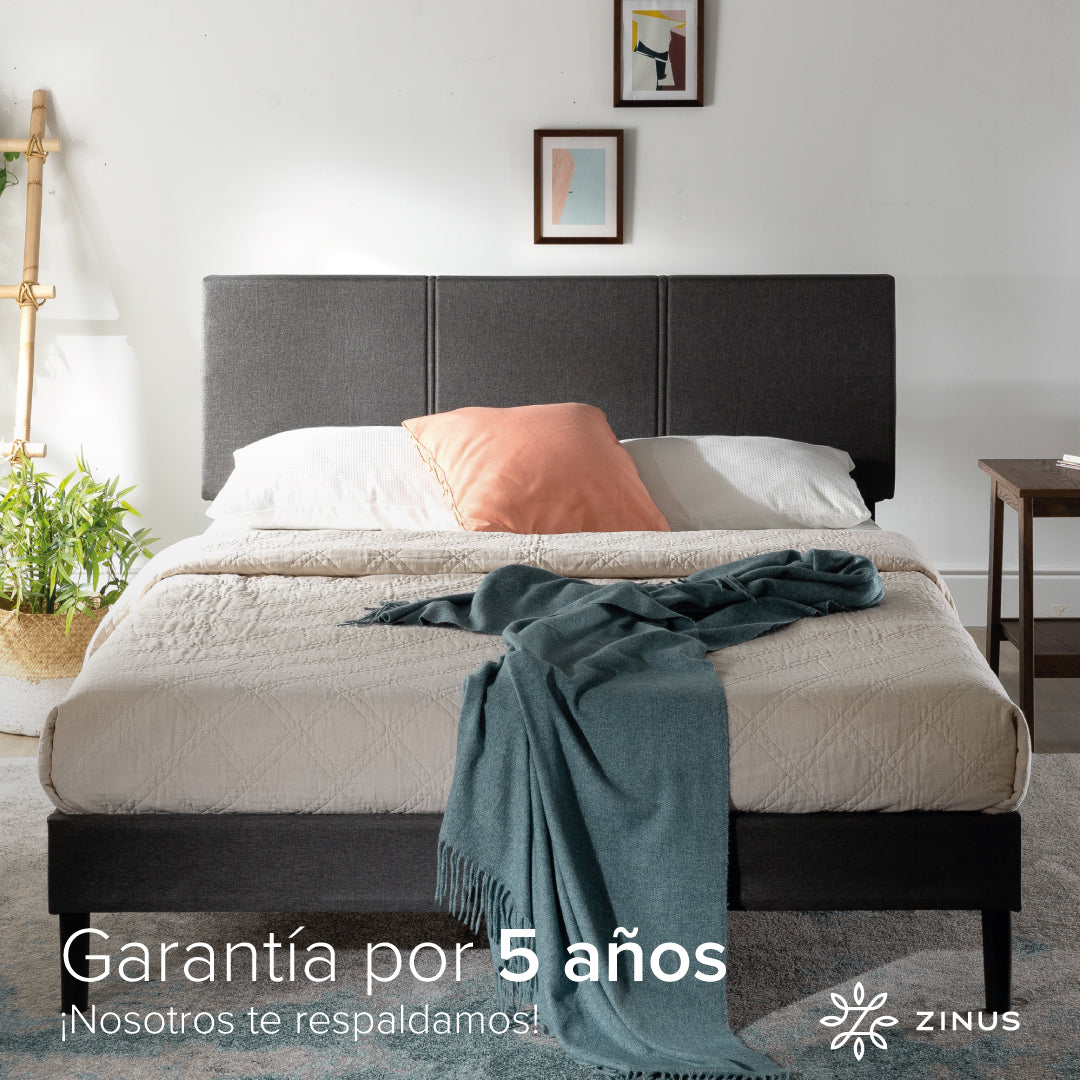 Cama Cambril Zinus Colchón Espuma 2 Plazas Long 30cms